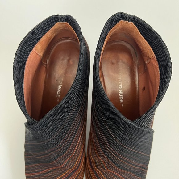 Anthropologie Black and Orange Ankle Booties - Picture 4 of 11